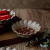 復古創意花瓣陶瓷碟 粗陶碟
